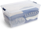 Rubbermaid Cleverstore 95 Qt Clear Storage Bins with Lids, 4-Pack, Stackable, BPA-Free, Made in USA