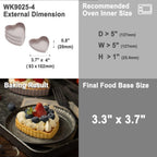 CHEFMADE Mini Tart Pan Set, 4-Inch 4Pcs with Removable Loose Bottom Non-Stick Heart-shaped Quiche Bakeware for Oven and Instant Pot Baking (Champagne Gold)