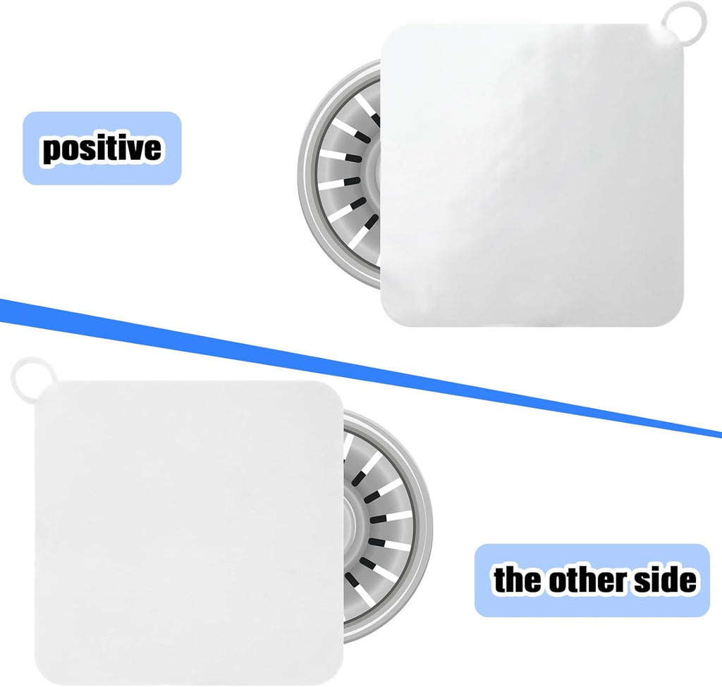 Yinkin 6 Pcs Drain Covers to Keep Bugs Out Silicone Shower Floor Tub Stoppers Bathtub Drain Stoppers Sewer Anti-Odor Mats Deodorizing Plugs for Bathroom(6 x 6 Inch,Square,White)