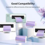 3x2 Inch Holographic Thermal Labels, Purple Thermal Sticker Labels, Rainbow Glitter Thermal Stickers for Price, Barcode, Mailing, Name, DIY Custom Logo Design, 200 Sheets/1 Roll