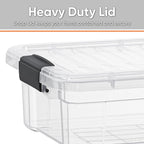 Superio Clear Storage Boxes with Lids, 4.5 Quart Plastic Container Bins for Organizing, Stackable Crates, BPA Free, Non Toxic, Odor Free, Organizers for Home, Office and Dorm, 4 Pack