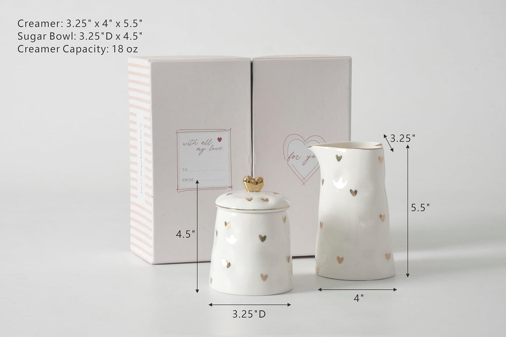 Heart To Heart Sugar Bowl & Creamer Set