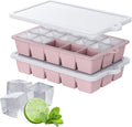 Silicone Ice Cube Tray 2 Pack, HANCELANT Ice Cube Mold, Ice Trays for Freezer with Lid for Whiskey, Baby Food, BPA Free, Easy Release