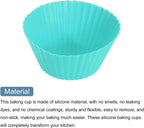 uxcell 36Pcs Silicone Cupcake Liners, Non-Stick Baking Cups, for Cooking Eggs, Baking Muffins and Make a Cake(Mint Green)
