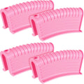 Patelai 4 Pcs Silicone Assist Hot Pan Handle Holder Pot Handle Covers for Cast Iron Skillets Holder Sleeve Nonslip Heat Resistant Pan Cover for Enameled Griddles Casserole Frying Cookware(Pink)