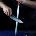 Sharpening Steel Knife Sharpener Rod Round 10 Inches Honing Steel for Knives Red