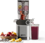Cold Press Juicer, 200W Masticating Slow Juicer 4.3" Large Feed Chute Fit Whole Fruits Vegetables | Upgraded Auger | Tritan Material | BPA Free | Juice Recipes (Silver)