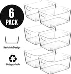 Clear Extra Large Plastic Storage Bins, Pantry Organizers and Storage Containers Fridge Organizer Bins for Organizing Home, Kitchen Organization. Bathroom, Refrigerator, Freezer, Laundry Room