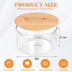 9 inch Large Salad and Trifle Bowl Glass with Lid, 155 oz Versatile Mixing and Serving Dish for Fruit, Laying Ice Cream, Cake, Cupcake, Baking, and Dessert, Microwave Safe