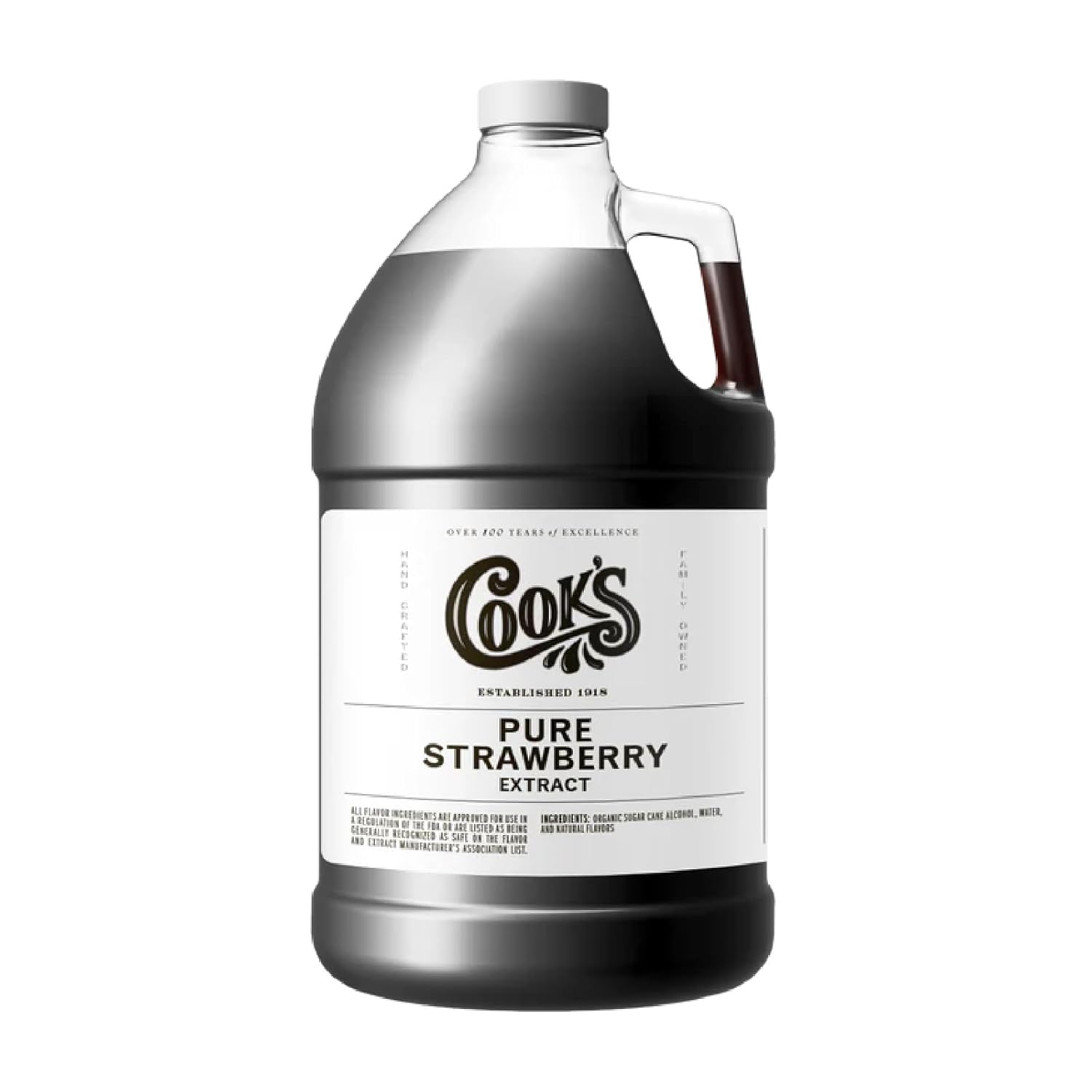 Cook's, Natural Strawberry Extract, for Baking, Tarts, Pies, Candies, Syrup, 128 Ounces (1 Gallon)