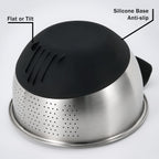 Rice Washing Bowl with Strainer Quinoa Washer Bowl, Stainless Steel Side Drainers Colander for Cleaning Fruits, Vegetables, and Beans - Versatile Kitchen Tool