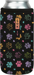 Sok It CanSok Sleeve for Beer & Soda Insulated Neoprene Cover (Furry Footprints, 16oz Can Sleeve)