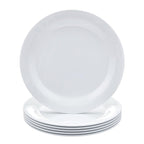 Amazon Basics Melamine (Plastic) Plate, 6 Piece Set, 10.5 in, White (Previously AmazonCommercial brand)