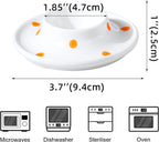 Cinf Ceramic White Egg Holder Set of 2 Porcelain Holder Breakfast Boiled Cooking Easy to Clean Childhood Memories Kitchen（Orange Dot)