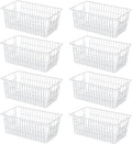 SANNO 14" Wire Freezer Baskets, Farmhouse Metal Wire Storage Basket Freezer Storage Organizer for Kitchen Pantry, Set of 8