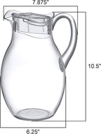 Amazing Abby - Bubbly Grand - Plastic Pitcher (96 oz, 3 Quart), Clear Water Pitcher with Lid, Fridge Jug, BPA-Free, Shatter-Proof, Great for Iced Tea, Sangria, Lemonade, Juice, Milk, and More