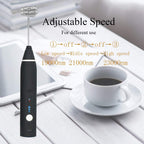 Rechargeable Foam Maker with Double Whisk, RIJAHO Upgraded 3 Speeds Frother Handheld for Milk Coffee, Latte, Matcha