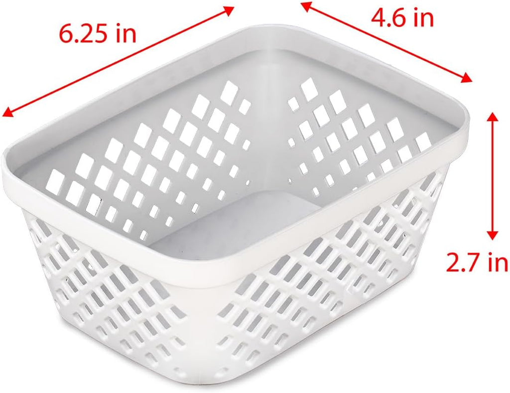 Glad Plastic Storage Basket Set - Multipurpose Drawer Trays, Kitchen Pantry Containers, and Bathroom Bins - 9 Pack Small Organizers, White