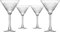 Rolf Glass Cyclone 10 Ounce Martini Glasses | Set of 4 Stemmed Cocktail Glasses | Proudly Made in the USA | Large Engraved Martini Glasses | Lead-Free Glass