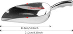 12 Oz Cast Aluminum Bar Ice Scoop Suitable for wedding, buffet (Silver-2pc)