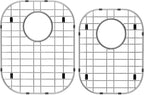 Orgneas Sink Protectors for Kitchen Sinks, Double Bowl Sink Bottom Grid 13"x16" and 11.2"x14.5", 304 Premium Stainless Steel Kitchen Sinks Grate Rack Grid, Centered Drain, 2 Pcs