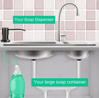 Soap Dispenser for Kitchen Sink, Built in Sink Soap Dispenser, Countertop Soap Dispenser Pump with 47" Extension Tube kit, No Need to Fill Little Bottle Again, Gray