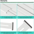 4 Pack Bamboo Drawer Dividers, Adjustable Length from 12 Inch to 17 Inch, Expandable Kitchen Drawer Organizer, Drawer Organization Separators for Clothes, Kitchen, Bedroom, Dresser, Office (White)