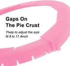 2 Pack Adjustable Silicone Pie Crust Shield - BPA-free Pie Crust Protector Cover Kitchen Tool - Fit 8-10.7 Inch Pies - Dishwasher Safe (Pink)