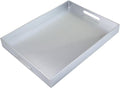 Spsyrine Silver Plastic Serving Tray for Ottoman, Coffee Table, Rectangle Decorative Tray for Entertaining, Outdoor, Living Room, Home Decor