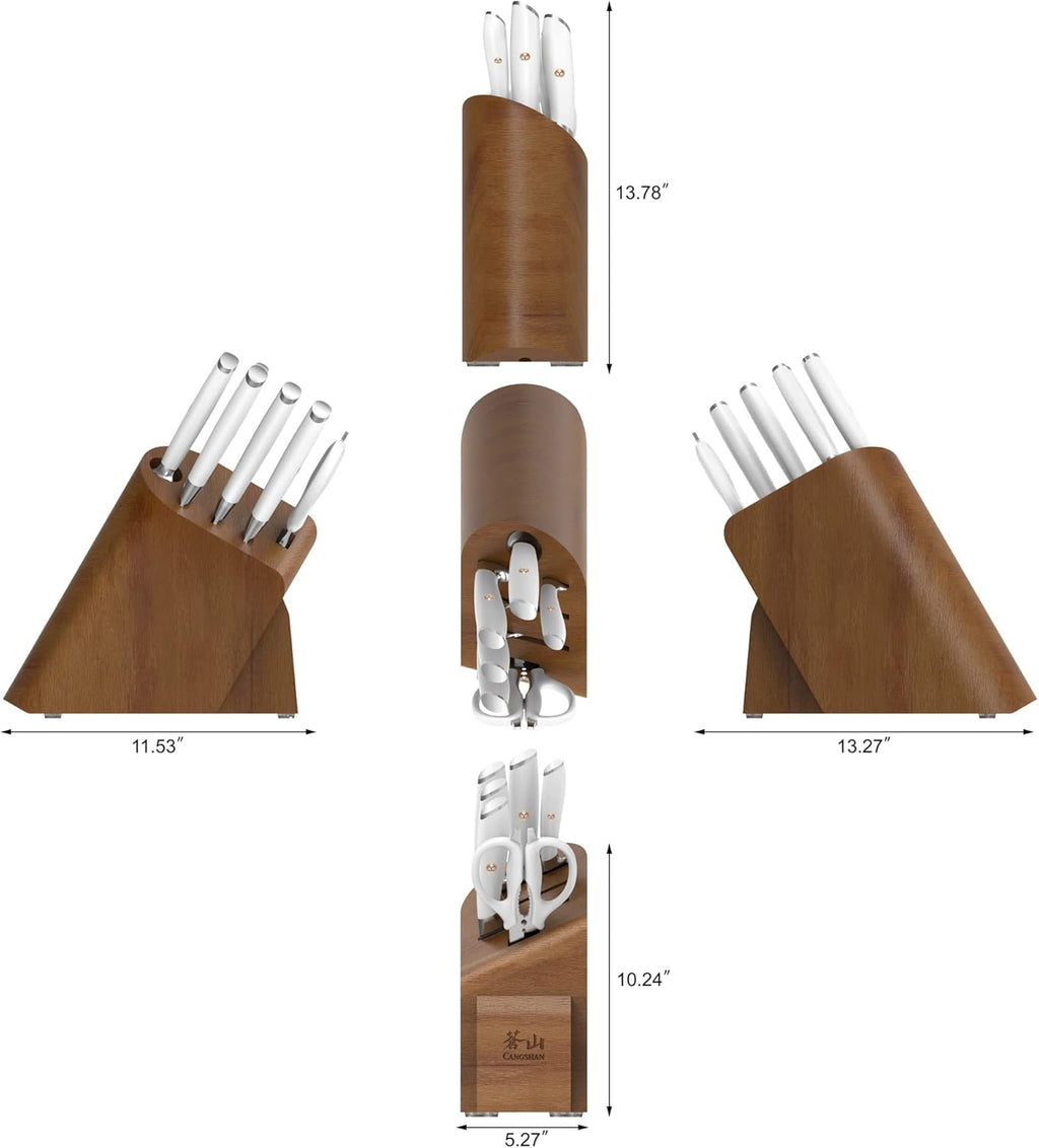 Cangshan L1 Series 7-Piece Cleaver Knife Block Set, Forged German Steel, White, 1027129