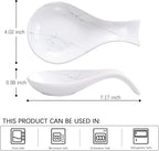 Spoon Rest for Stove Top 2PCS, Kitchen Spoon Holder Set, White Marble Spoon Rest for Counter, Ceramic Cooking Utensil Rest for Spatula, Tong, ANTIS'S HOME