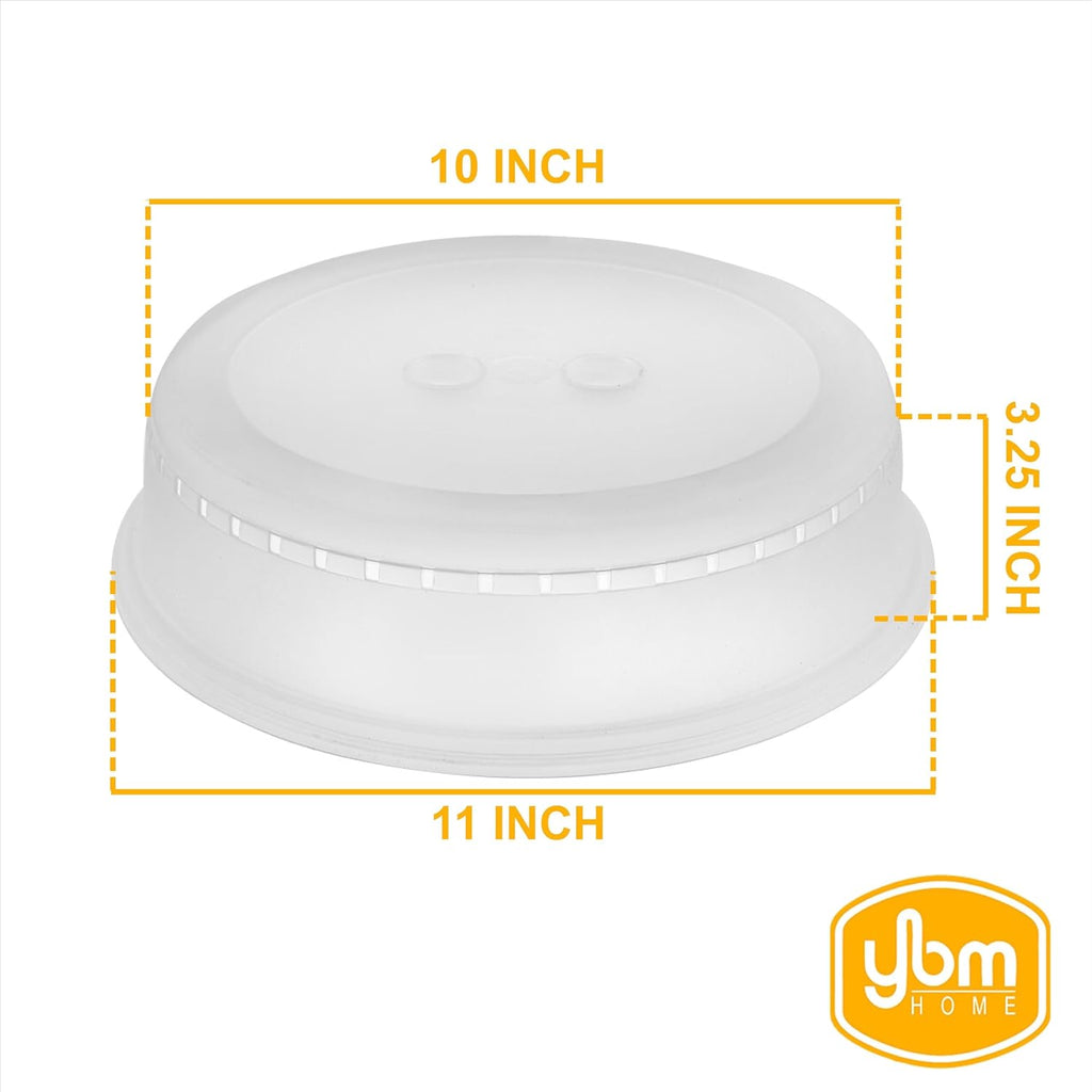 YBM Home Microwave Splatter Cover Keeps Your Microwave Spotless During Food Heating, Anti-Splatter Plate Lid Cover, BPA Free and Dishwasher Safe, 11 Inch ba293 Pack of 3