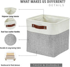 DECOMOMO Storage Cubes, 12x12 Storage Bins, Baskets for Shelves (Grey & White, Cube 12" - 4 Pack)