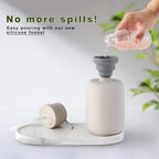 Ceramic Hand Soap Dispenser for Bathroom,16OZ Matte Dish Soap Dispenser for Kitchen Sink,Refillable Liquid Lotion Dispenser with Easy-to-Press Pump Rubber Paint (Grey)