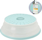 Tovolo Microwave Splatter Cover for Food, Large (Blue Haze) - Collapsible & Vented Silicone Splatter Guard Lid - Microwave Plate & Dish Cover with Handle - BPA-Free Kitchen Gadget for Meal Prep