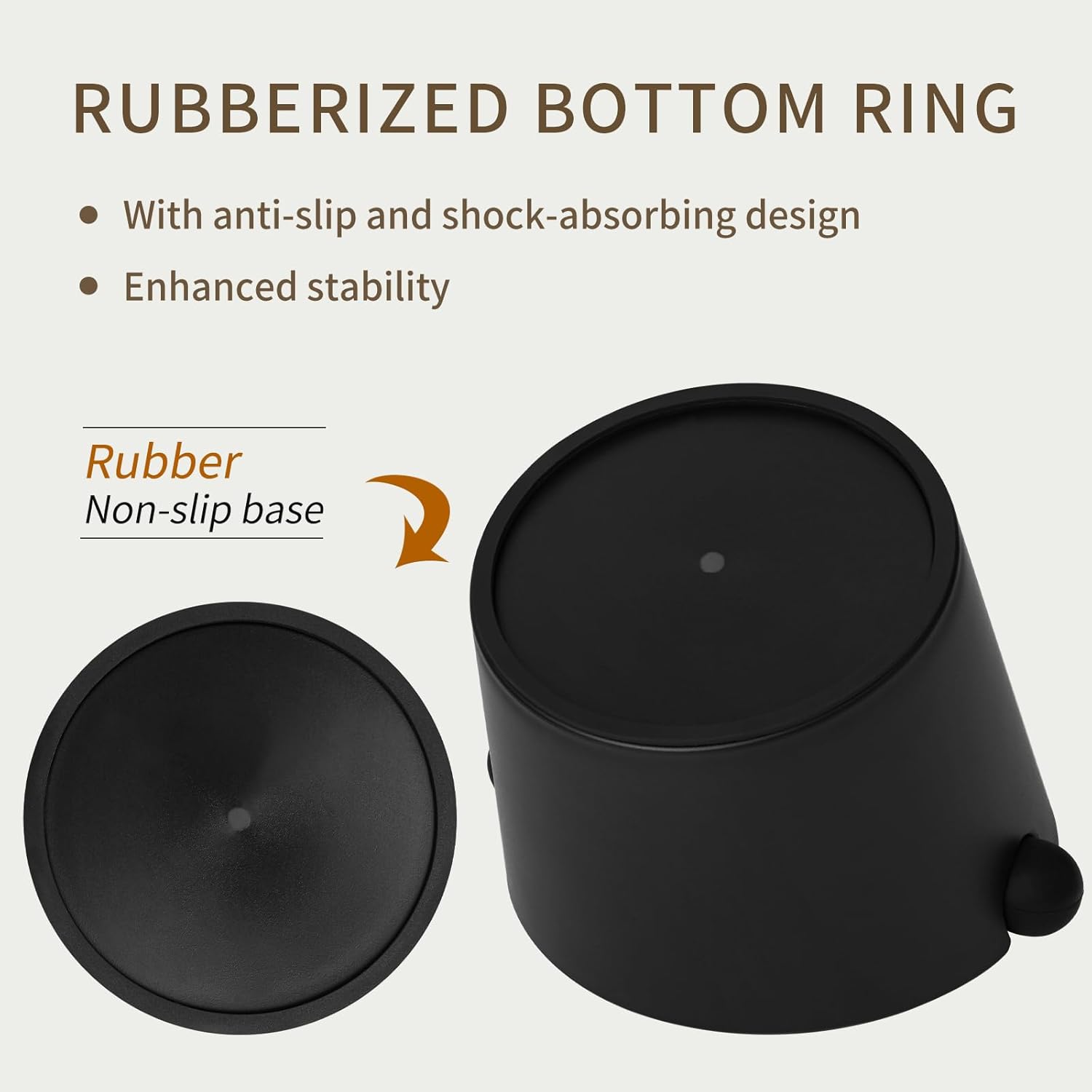 6.3Inch Knock Box Large Espresso Knock Box Shock-Absorbent Knock Box Espresso with Removable Knock Bar and Non-Slip Base Espresso Machine Accessories for Home/Office