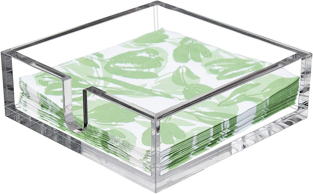IEEK Acrylic Cocktail Paper Napkin Holder,Decorative Clear Cocktail Napkin Caddy Beverage Napkin holder,Pack of 1