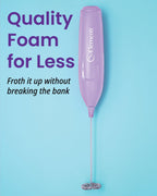 Elementi Powerful Frother Wand – Lightweight Milk Frother & Drink Mixer Handheld, Matcha Whisk for Dreamy Lattes, Powerful Coffee Mixer Wand & Blender Stirrer for Creamy Cappuccinos at Home (Lavender)