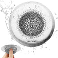 TRAPMATE Kitchen Sink Drain Strainer, Stainless Steel Sink Drain Strainer, 4.4 inch Sink Strainer Basket, Upgrade Anti-Clogging Garbage Disposal Strainer For US Standard Kitchen Drain, Dishwasher Safe
