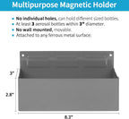 Magnetic Aerosol Spray Can Holder, Magnet Toolbox Bottle Holder, Tool Box Storage Rack for Garage and Home, Craft Workspace, Mechanic Paint Bottle Can Organizer, Silver, 3"x8.3"