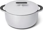 Caraway Enameled Dutch Oven - 6.5 qt Cast Iron Dutch Oven With Lid - 3 Layer Enamel Coating - No Seasoning Required - Compatible With All Stovetops - Oven Safe - No Forever Chemicals - Gray