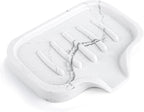 Self Draining Soap Dish- Bar Soap Holder for Shower, Marble Design Large Soap Savers Soap Tray Sponge Holder for Kitchen Bathroom Bathtub Sink, White
