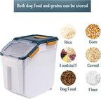 Airtight Flour Storage Container Bin 50lbs (2 Pack) - BPA Free Rice & Food Dispenser with Locking Lid, Measuring Cup & Scoop - Kitchen Pantry Organizer for Cereal, Grain, Pet Food (Blue)