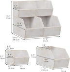 2 Set Bamboo Pantry Storage Bins Wood Stackable Baskets Potato and Onion Storage Bins Fruits Vegetable Bread Organization for Kitchen Counter