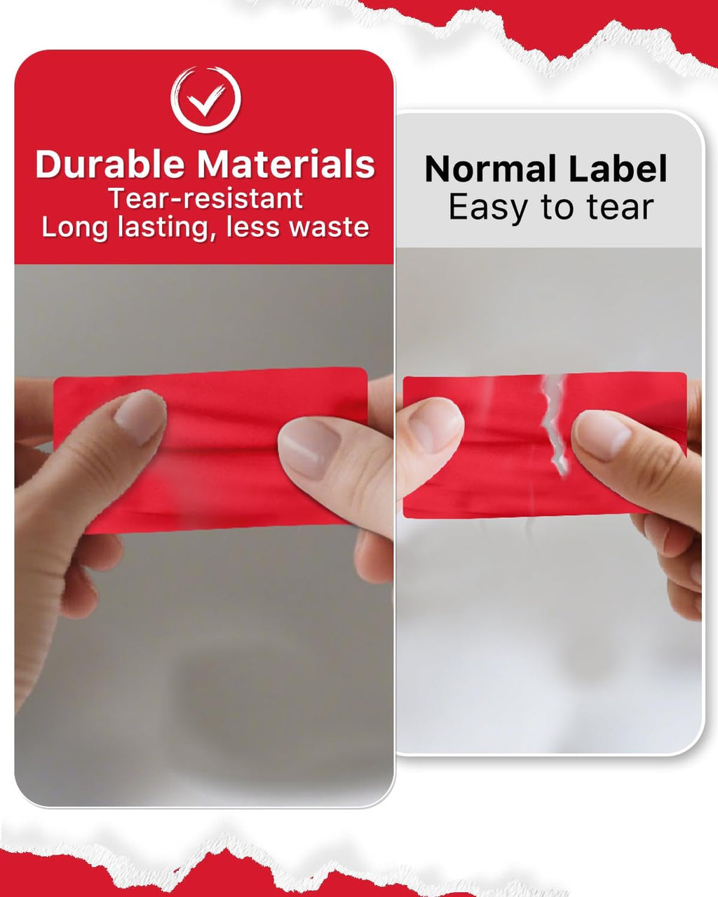 iEager 2x1 Inch Thermal Labels, Red Rectangle Thermal Printer Stickers, Durable Shipping Label Printer Sticker for Barcode, Name, Address, 1000 Labels/Roll