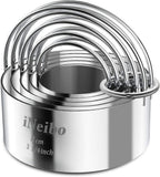 iNeibo Biscuit Cutter Set, Cookie Cutter, Round Shape Circle Scone Cutters, Pastry Dough Baking Cutter, Shapes Pastry Cutter for Dumpling Skin Cutters, Dough, Pastry, Donut, Fondant, DIY, Cake Décor