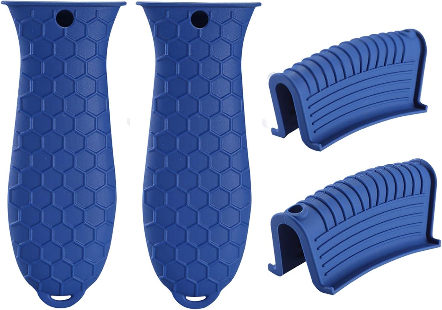 4 Pieces Silicone Hot Tool Holder Heat Resistant Potholder Cookware Handle Non Slip Rubber Pot Holders Handles Grip Covers for Cast Iron Skillet Silicone Cooking Kitchen Suits