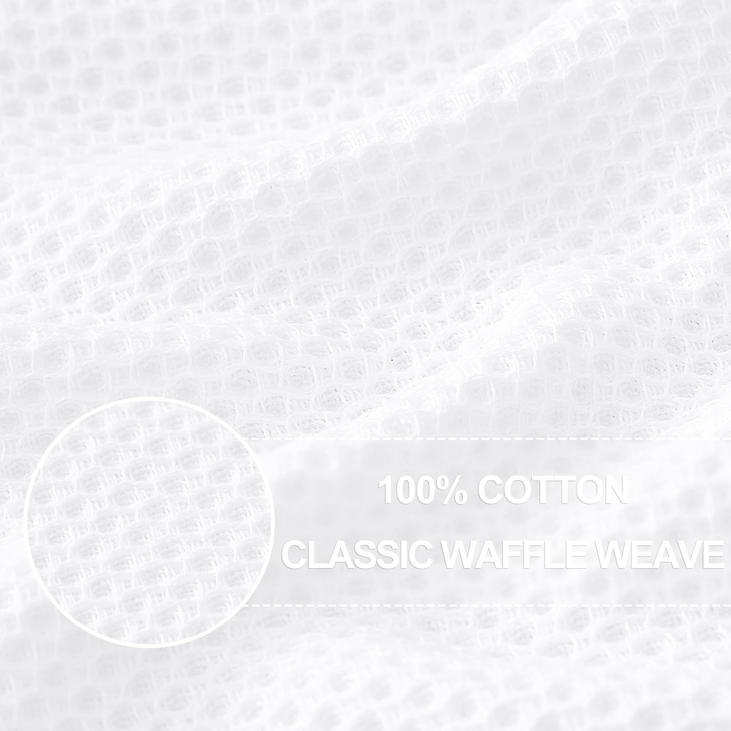 Homaxy 100% Cotton Waffle Weave Kitchen Dish Cloths, Ultra Soft Absorbent Quick Drying Dish Towels, 12 x 12 Inches, 6-Pack, White