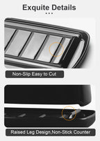 Nucookery Ceramic Butter Dish with Lid | Raised Legs and Non-Slip Strip Design | Porcelain Health | Dishwasher Safe, Black
