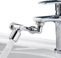 1080°Swivel Faucet Extender, Sink Water Faucet Aerator Extension in Brass, Swivel Robotic Arm Bathroom Faucet Extender, Kitchen Rotating Extension Filter with 2 Mode Splash